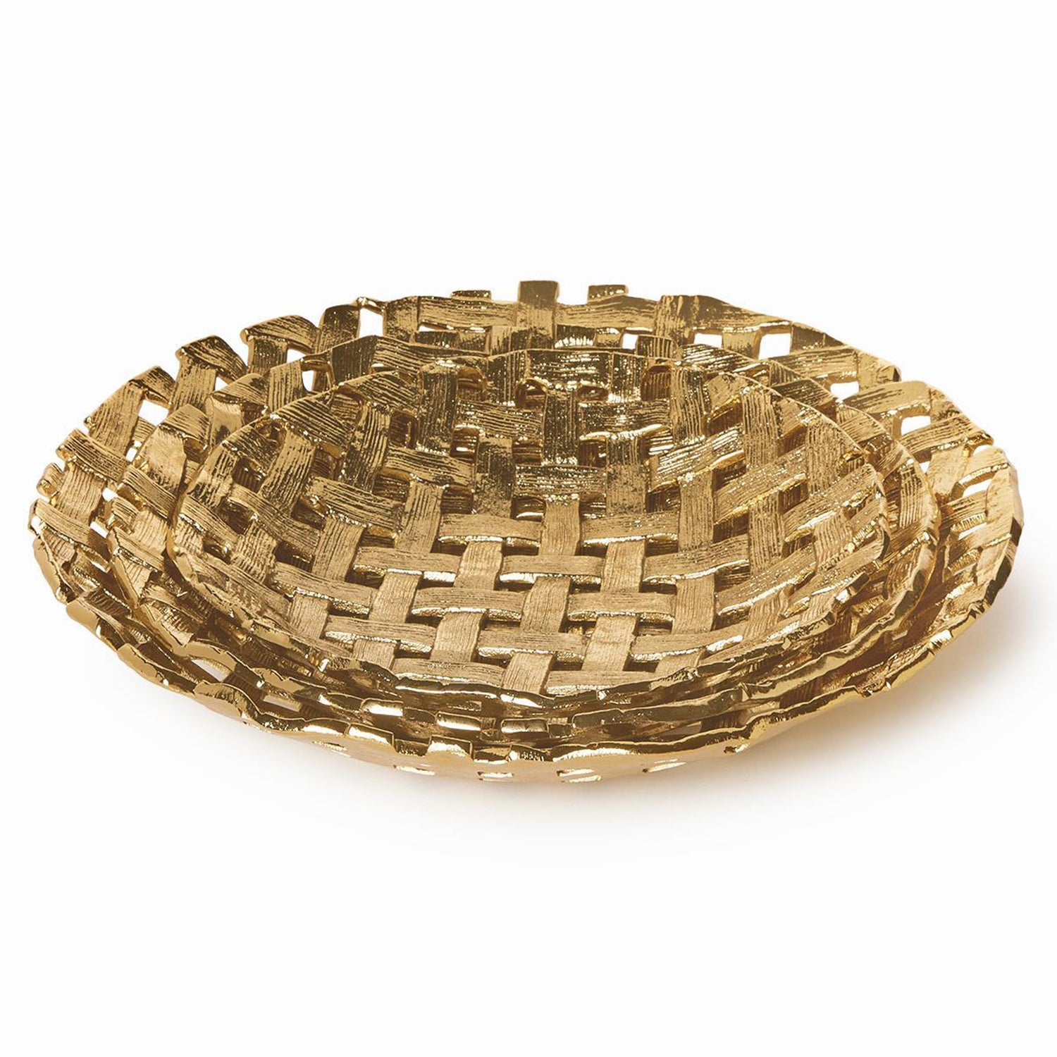 Ribbons Lattice Patterned Tray Set of 3