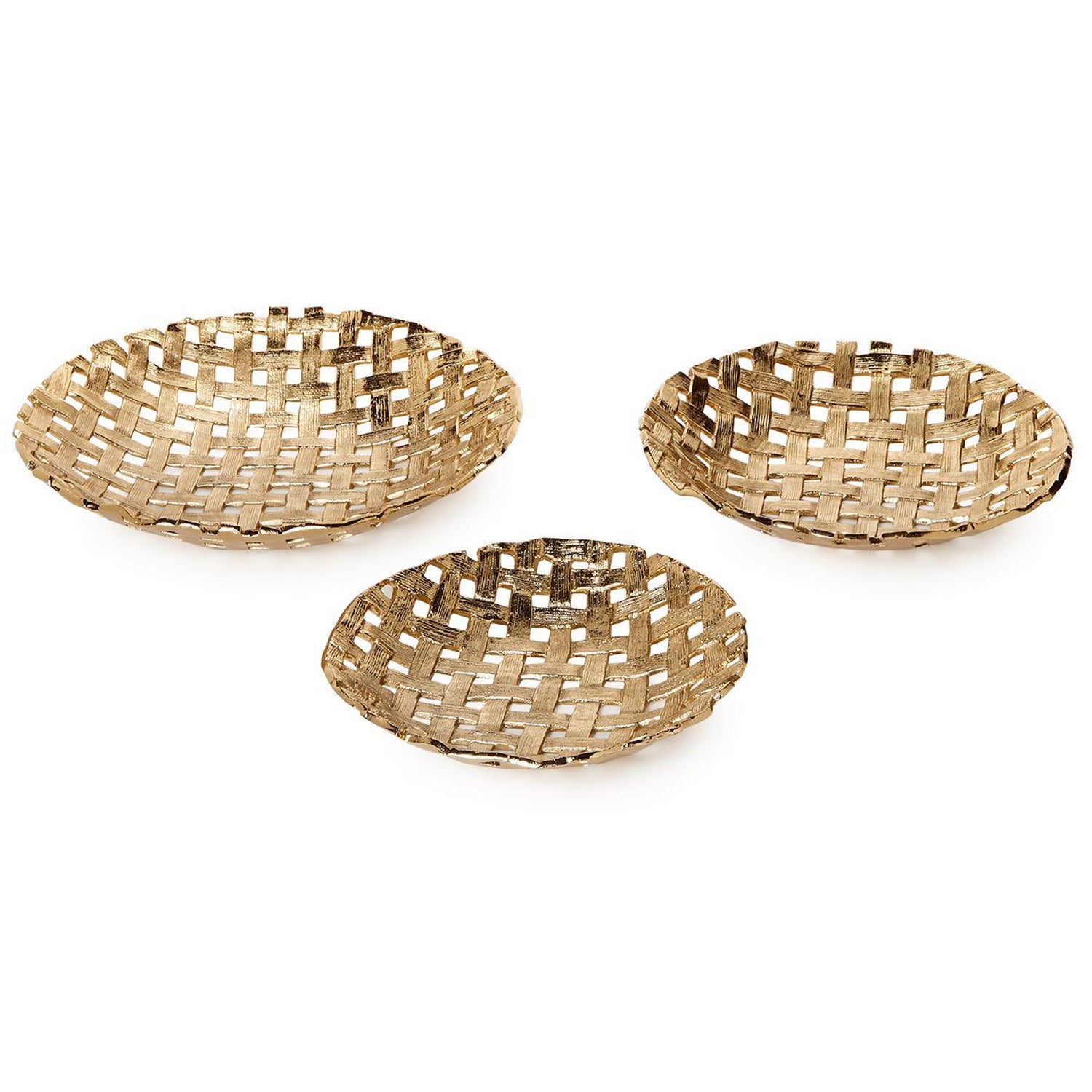 Ribbons Lattice Patterned Tray Set of 3