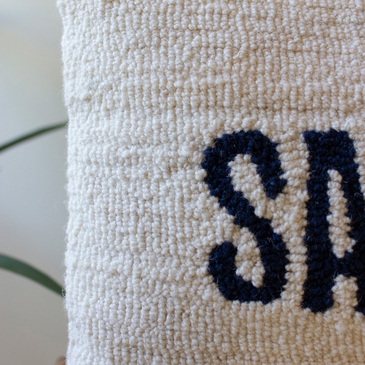 Sandy Toes Hand-Hooked Throw Pillow