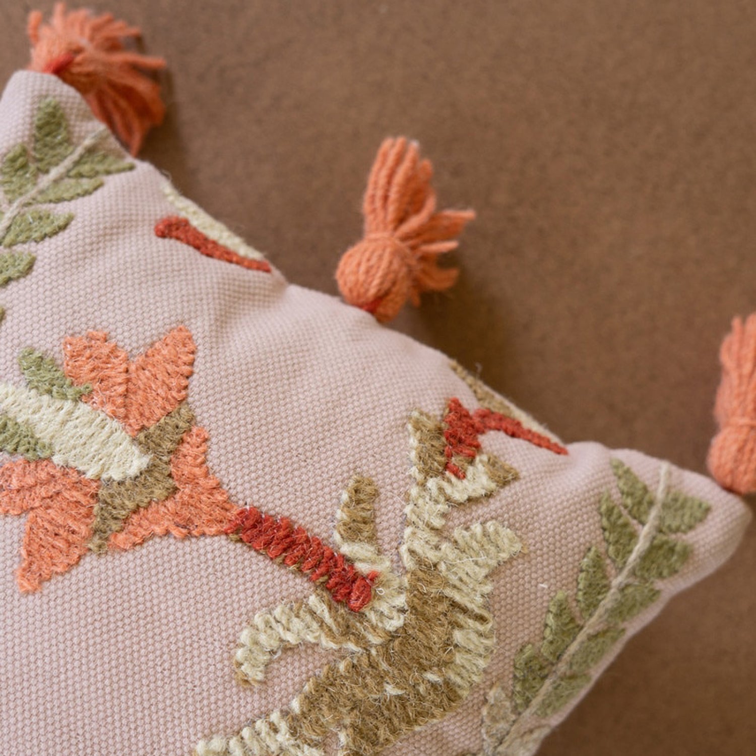 Embroidered Lumbar Pillow