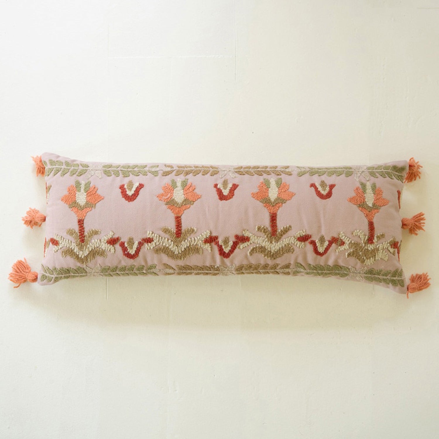 Embroidered Lumbar Pillow
