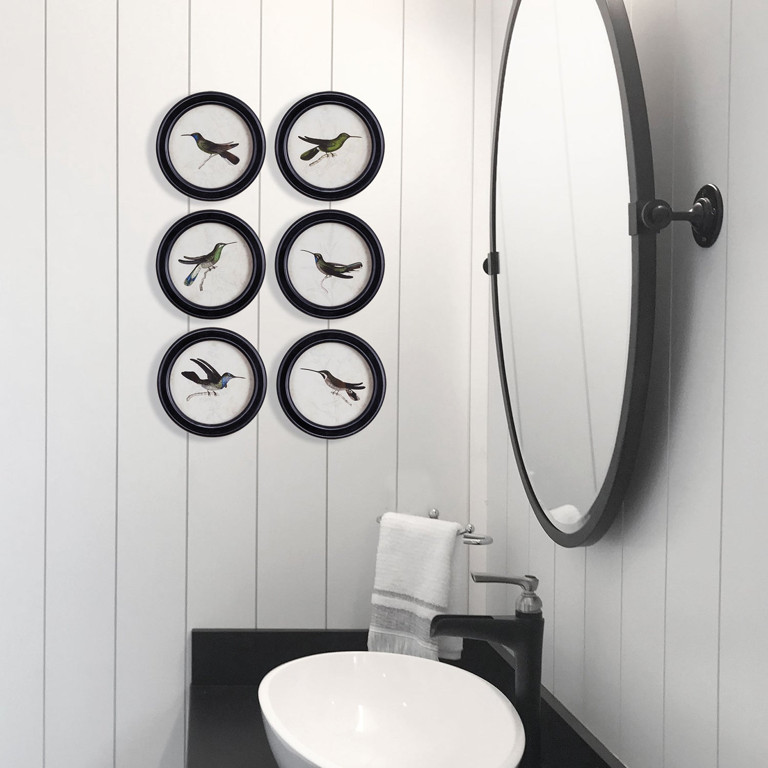 Hummingbird Round Petite Print Wall Art Set of 6