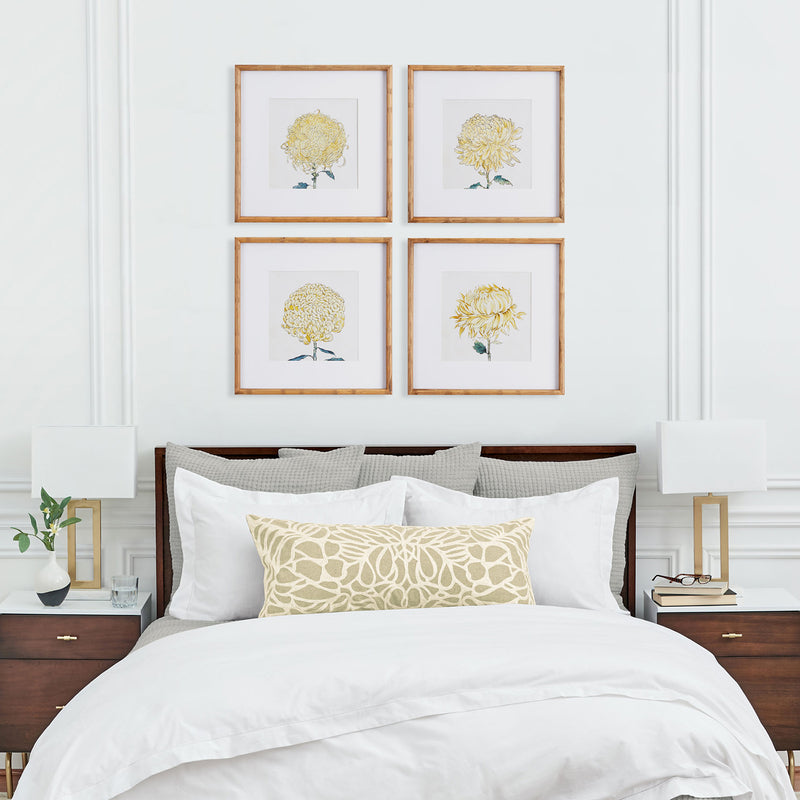 Chrysanthemum Print Wall Art Set of 4