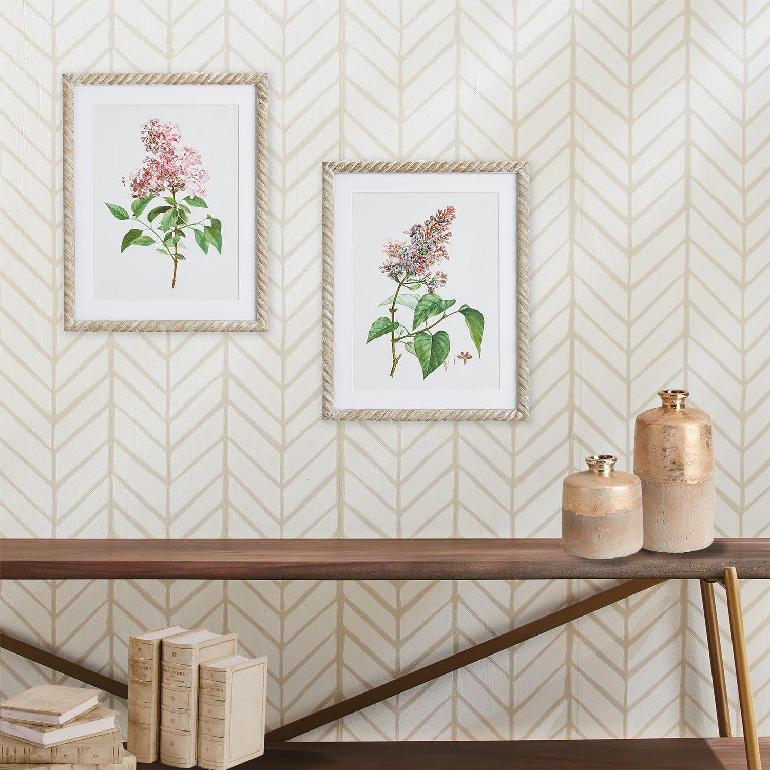 Lilac Cutting Print Wall Art Set of 2