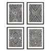 Achromatic Geometric Print Wall Art Set of 4