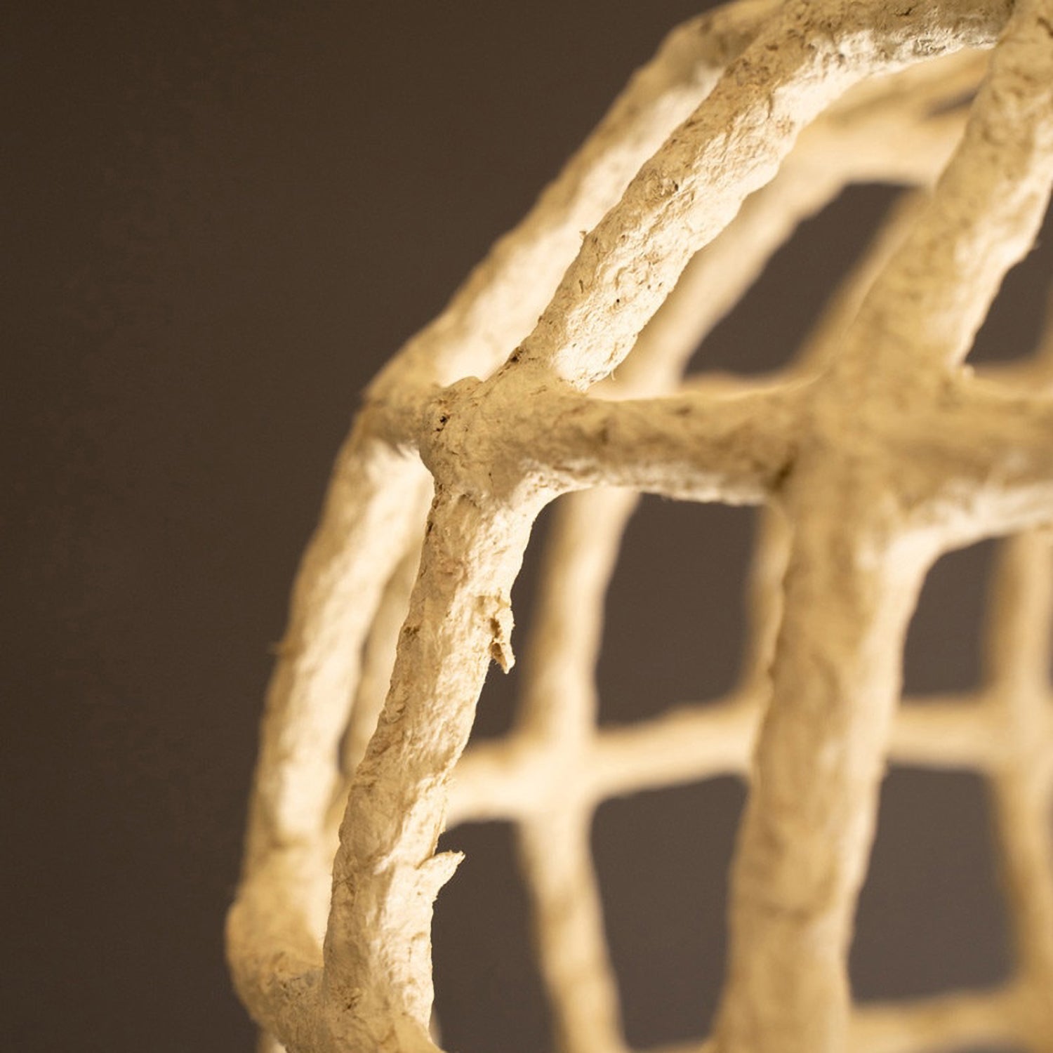 Grid Short Paper Mache Pendant