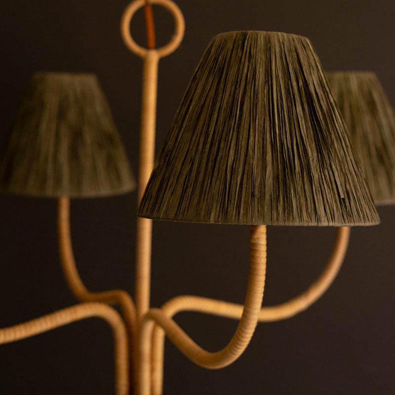 Rattan-Wrapped Chandelier
