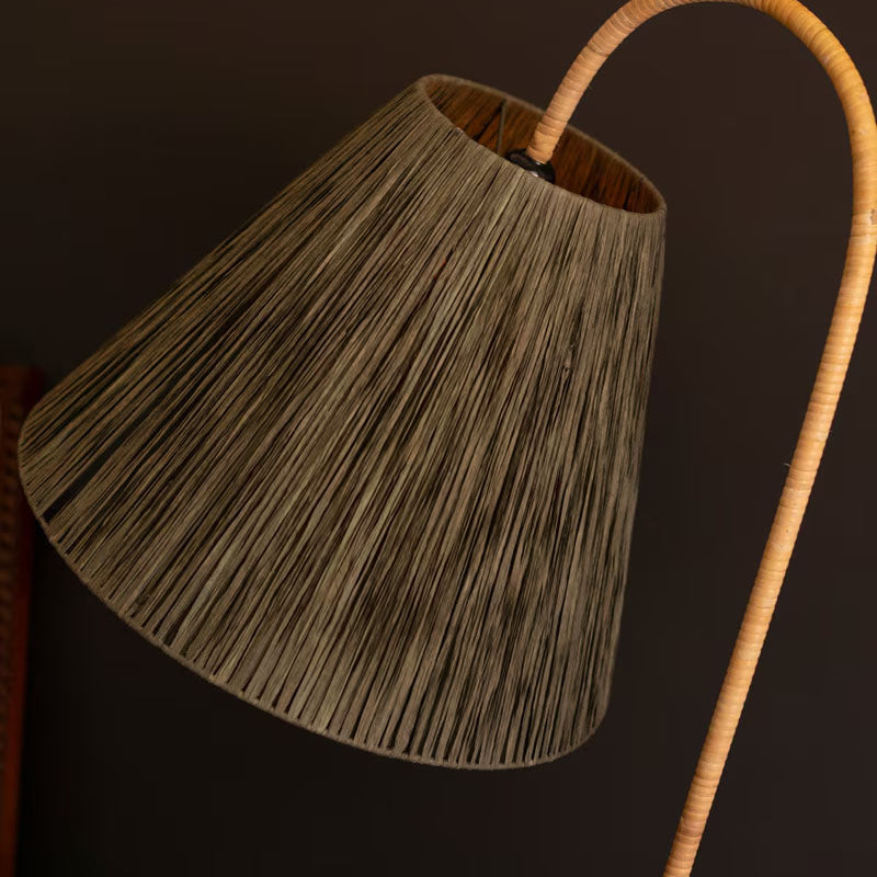 Rattan-Wrapped Floor Lamp