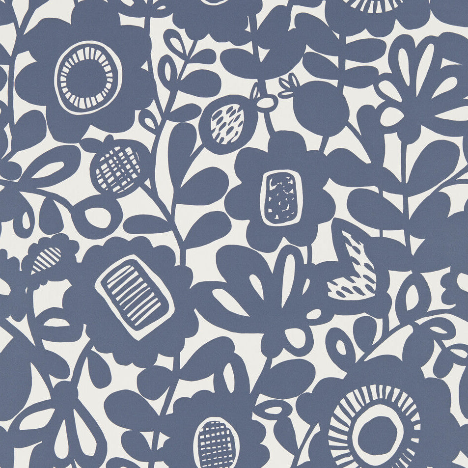 Scion x Kravet Kukkia Ink Wallpaper