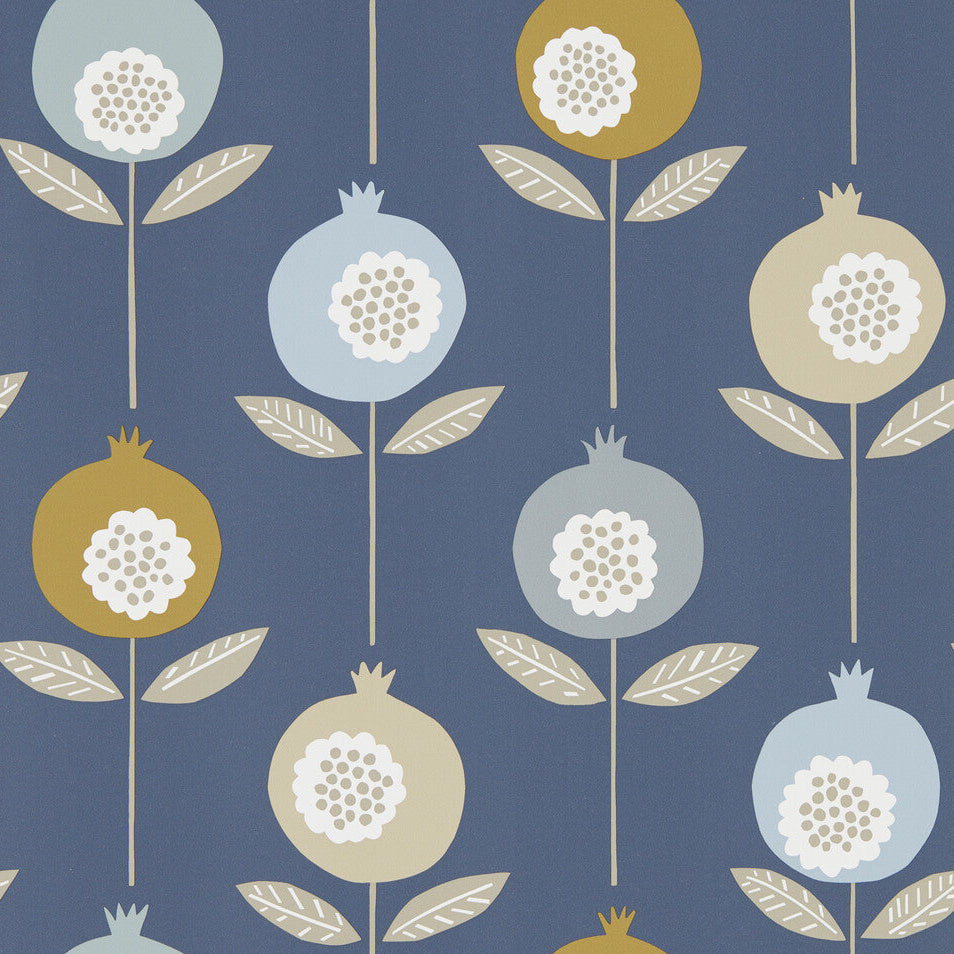 Scion x Kravet Pepino Wp Sky/Cinnamon/Ink Wallpaper