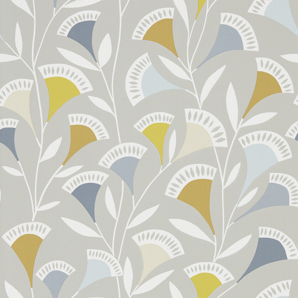 Scion x Kravet Noukku Wp Dandelion/Butterscotch/Charcoal Wallpaper