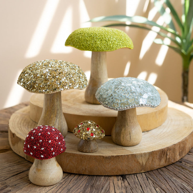 Mosaic Top Mushroom Set of 5