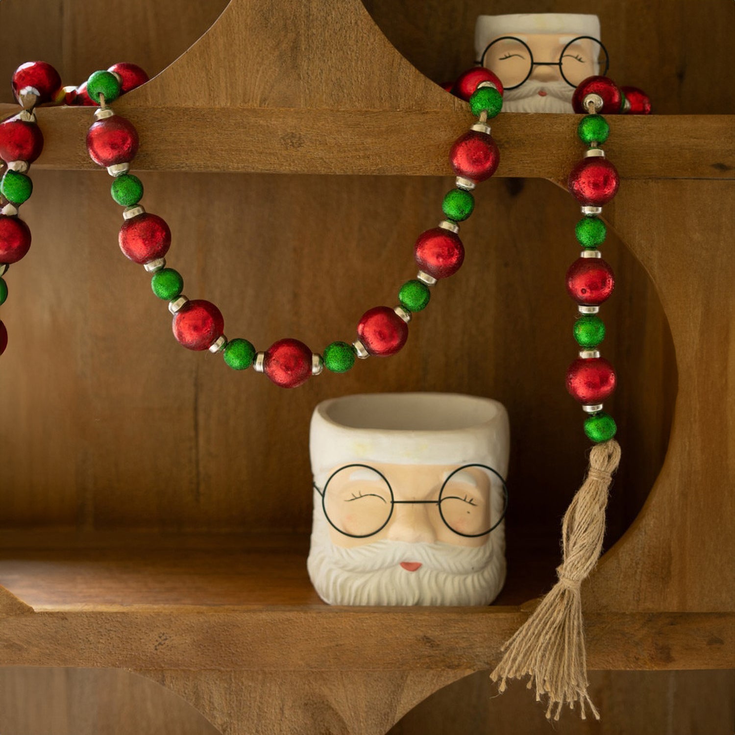 Red and Green Christmas Ball Garland