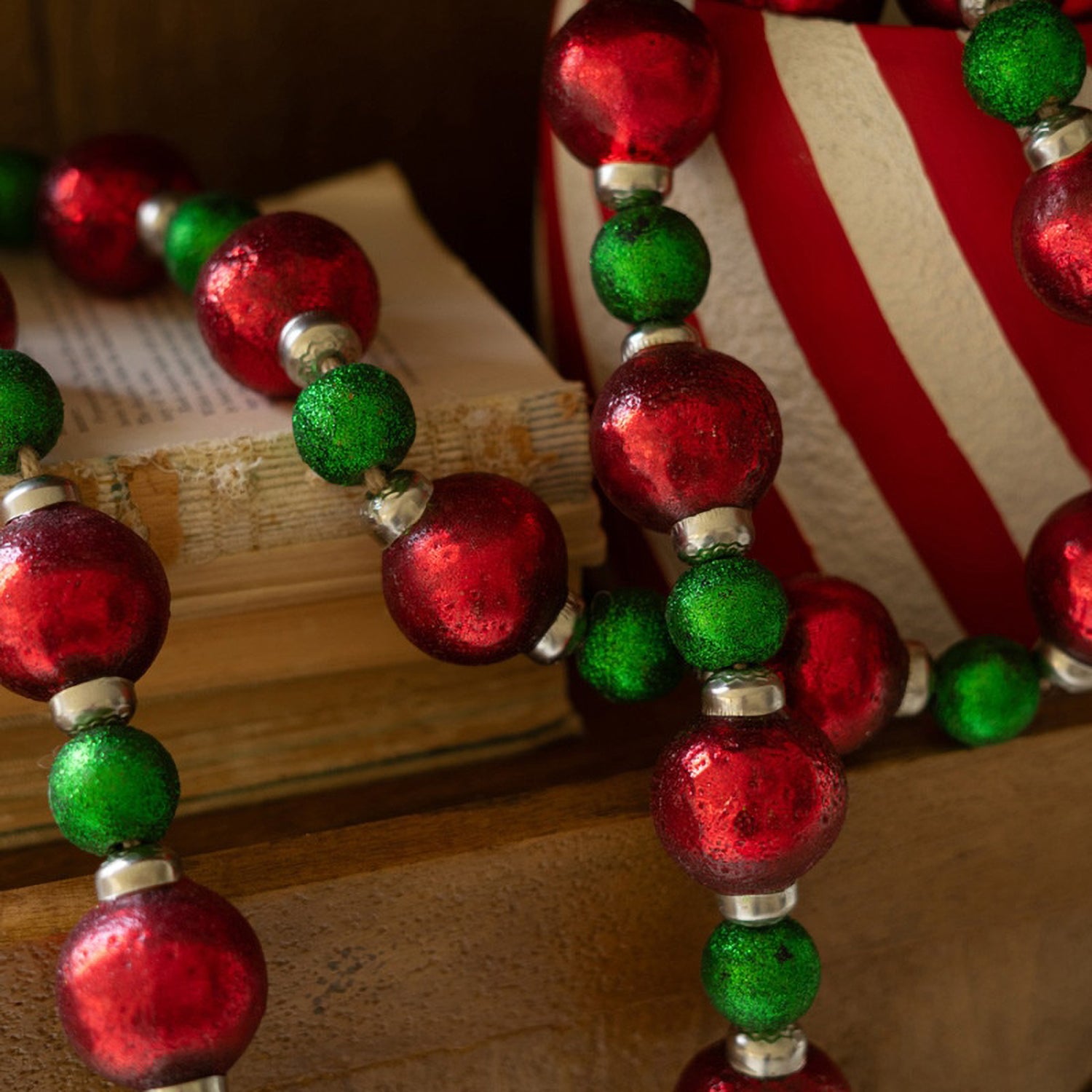 Red and Green Christmas Ball Garland