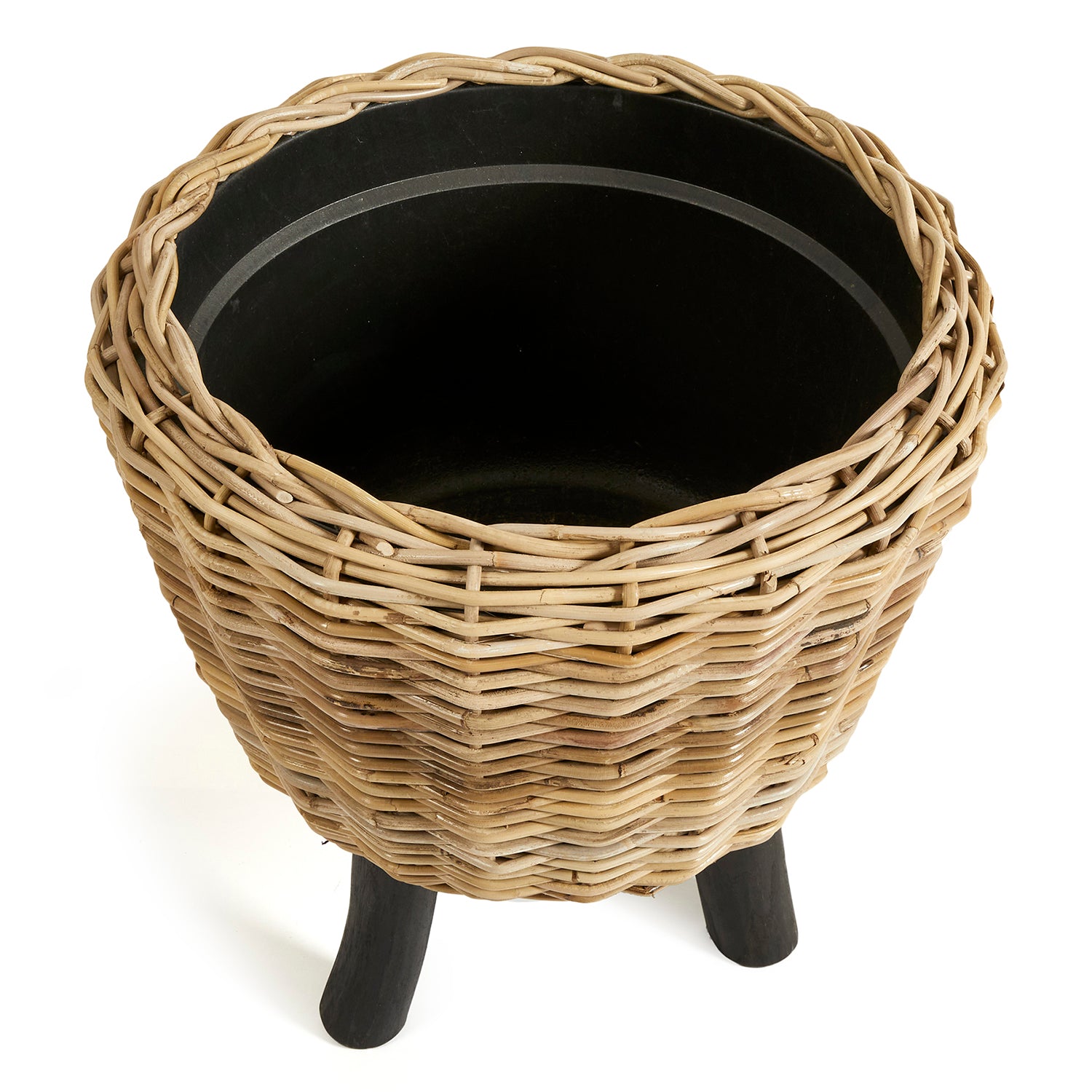 Woven Rattan Dry Basket Tan Plant Riser