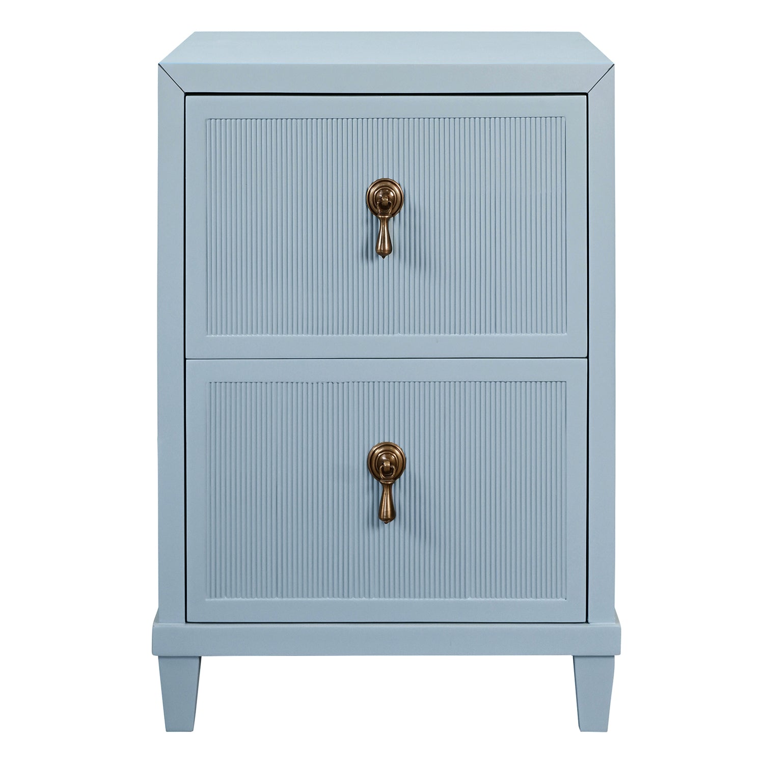 Worlds Away Novalie Light Blue Two Drawer Side Table