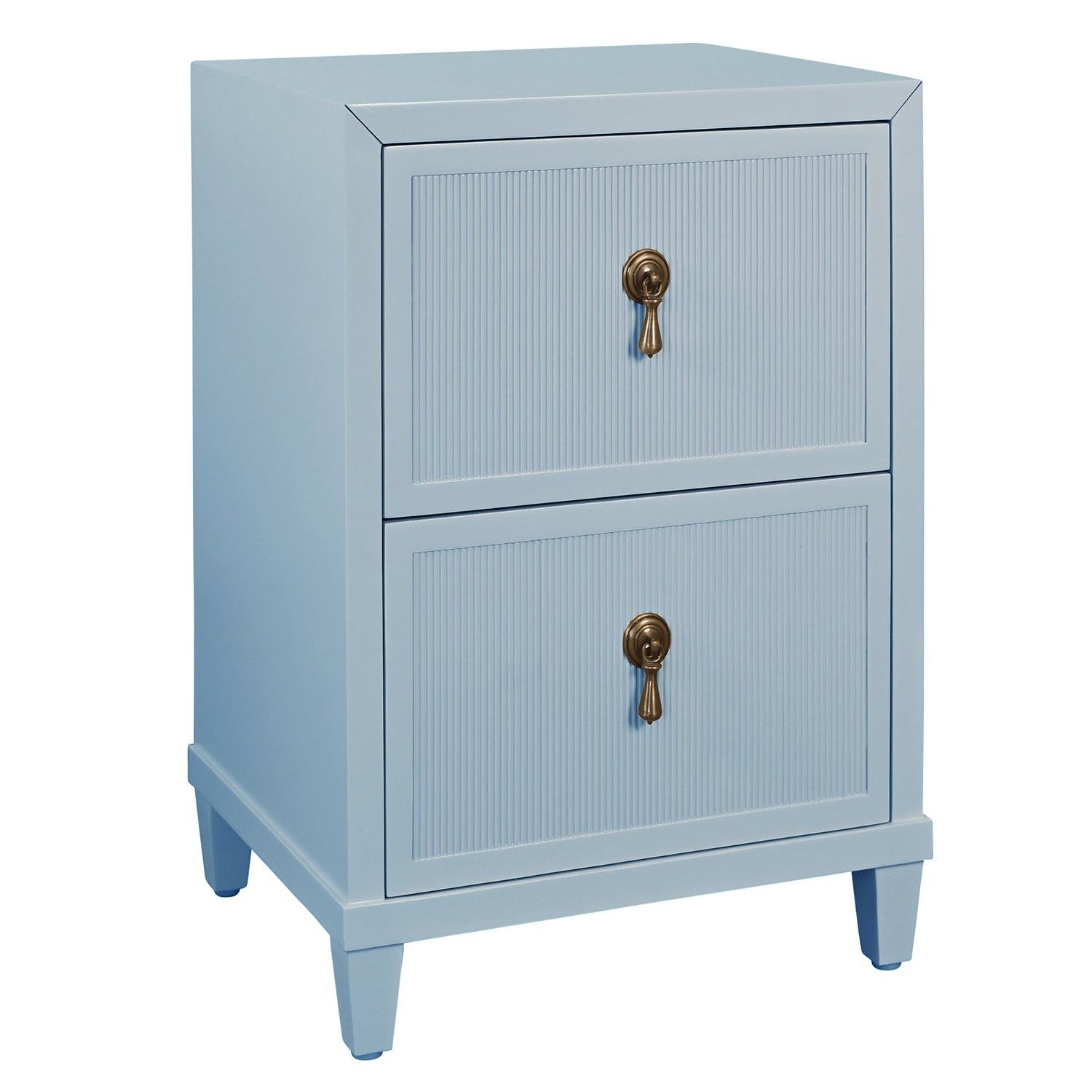 Worlds Away Novalie Light Blue Two Drawer Side Table