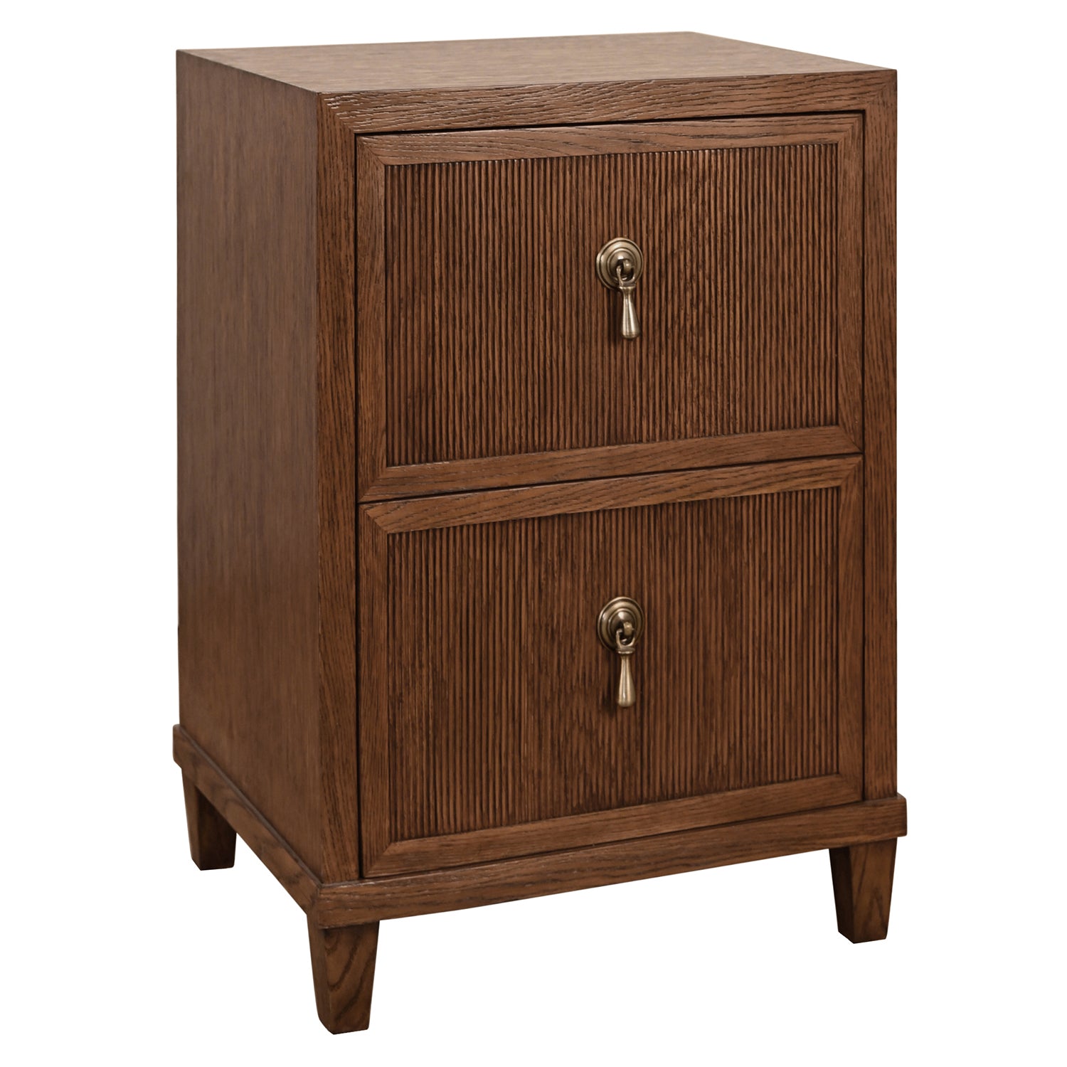 Worlds Away Novalie Provincial Brown Two Drawer Side Table