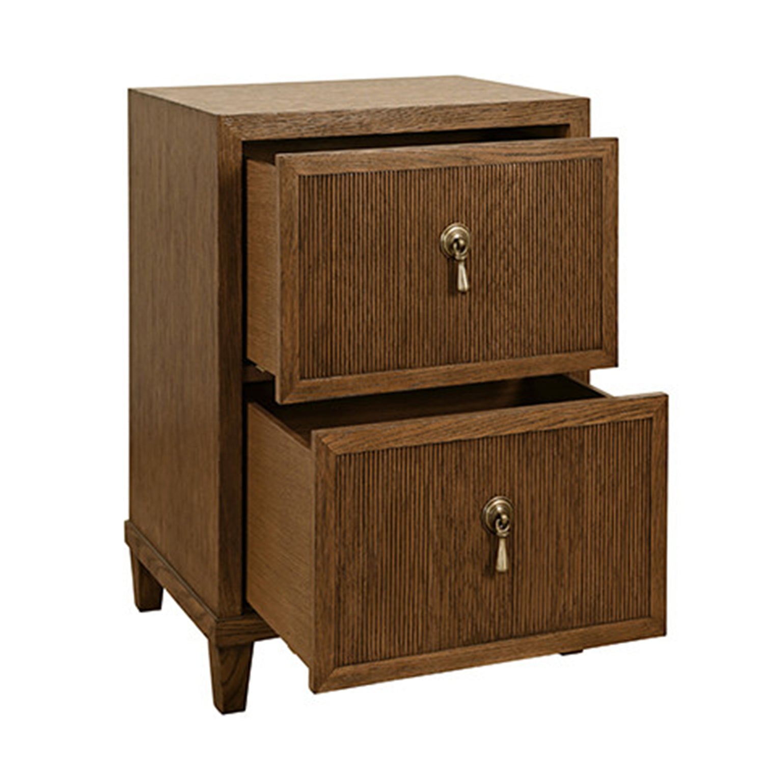 Worlds Away Novalie Provincial Brown Two Drawer Side Table