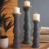 String Wooden Wrapped Candle Holder Set of 3