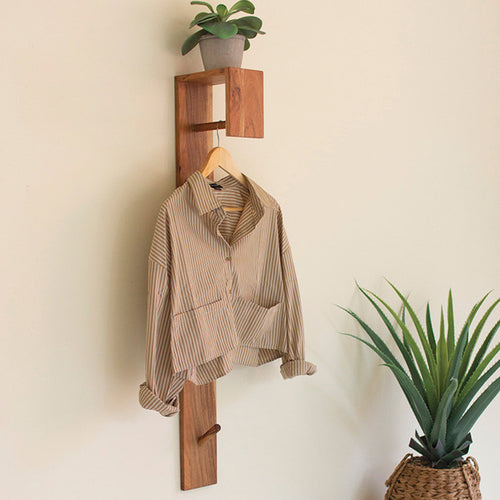 Mini Closet Wooden Wall Shelf