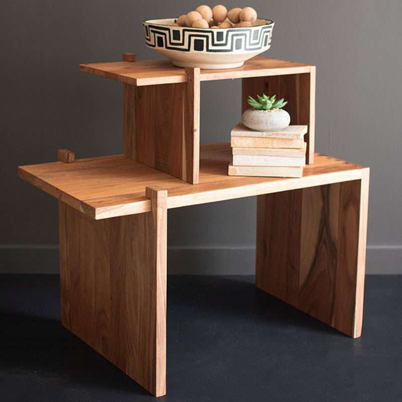 Adjustable Acacia Wood Coffee Table
