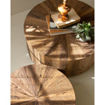 Recycled Wood Round Coffee Table Set of 2