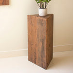 Triangle Recycled Wood Tall Accent Pedestal