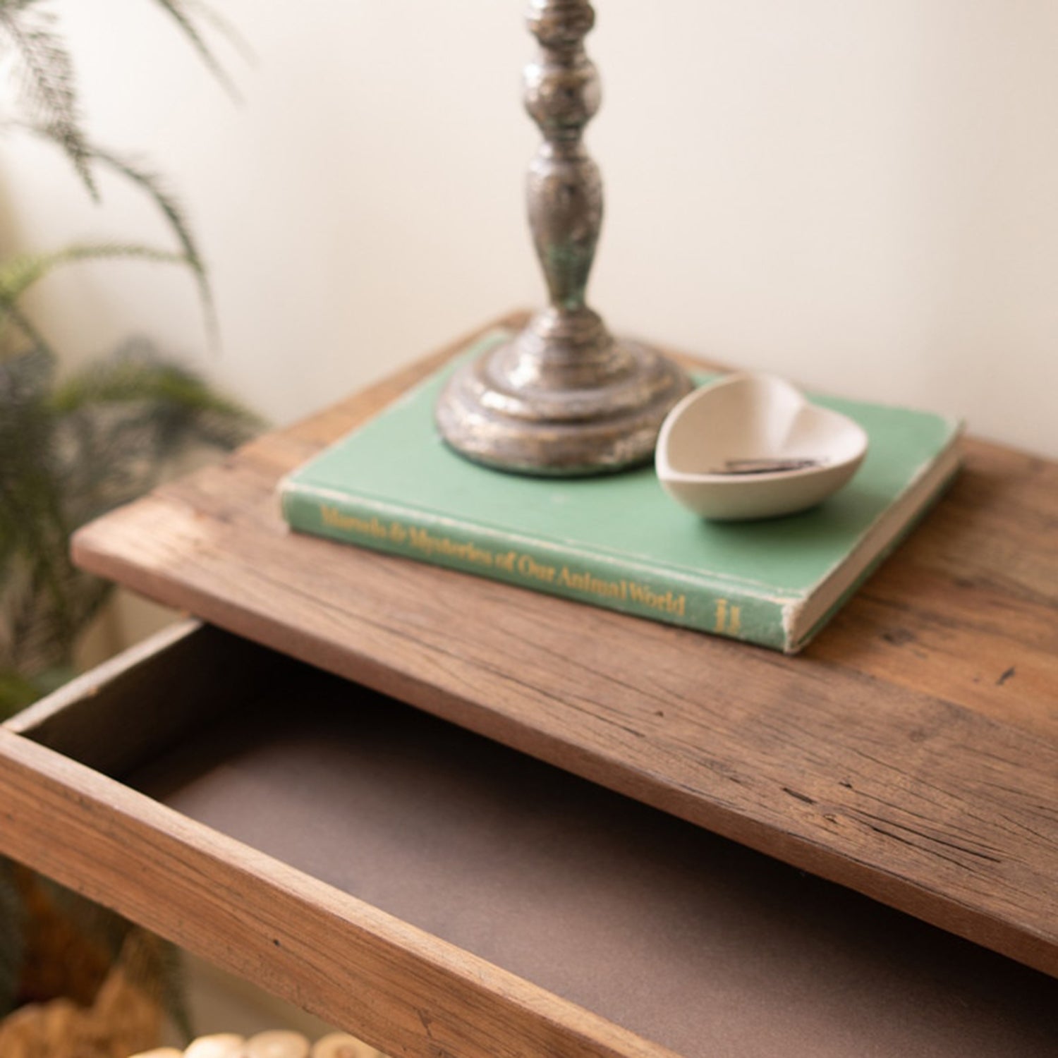 Reclaimed Wood Wall Desk with Drawer