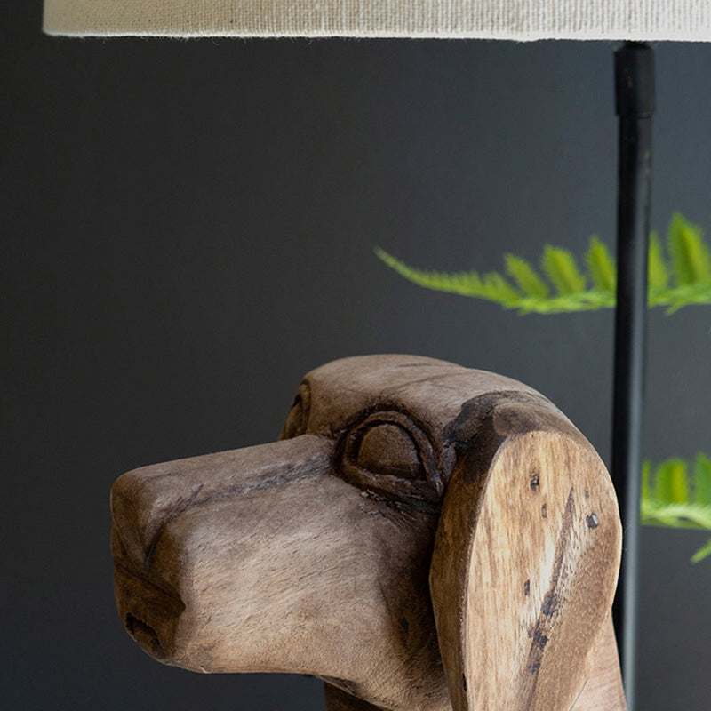 Dog Wooden Table Lamp