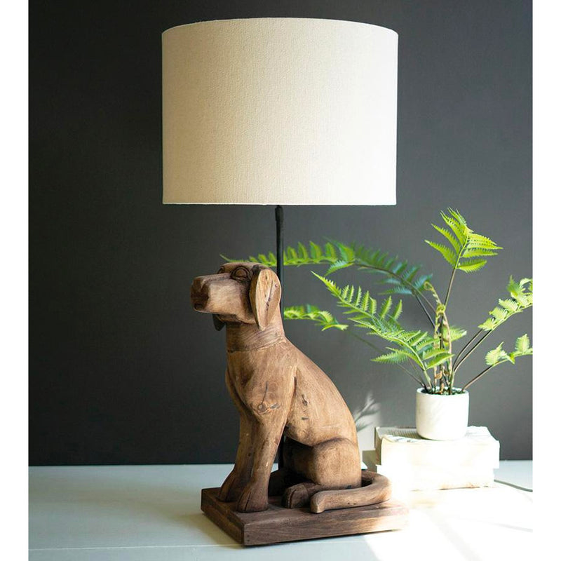 Dog Wooden Table Lamp