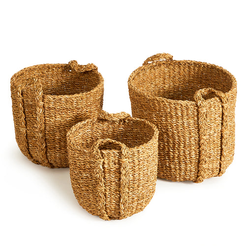 Seagrass Round Drum Basket Set of 3