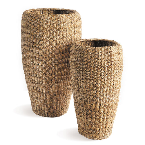 Seagrass Tall Round Planter Set of 2