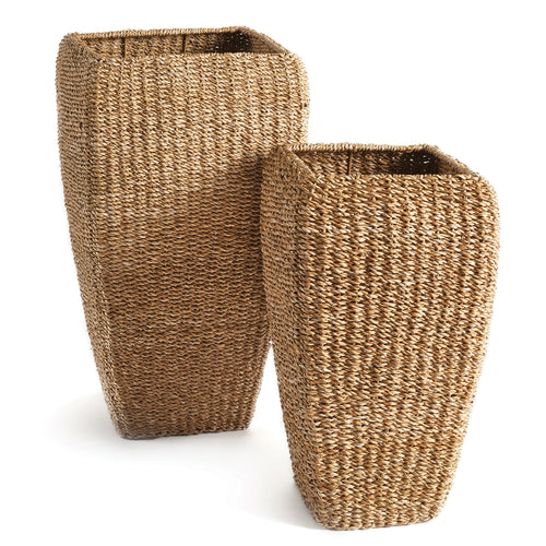 Seagrass Tall Square Planter Set of 2