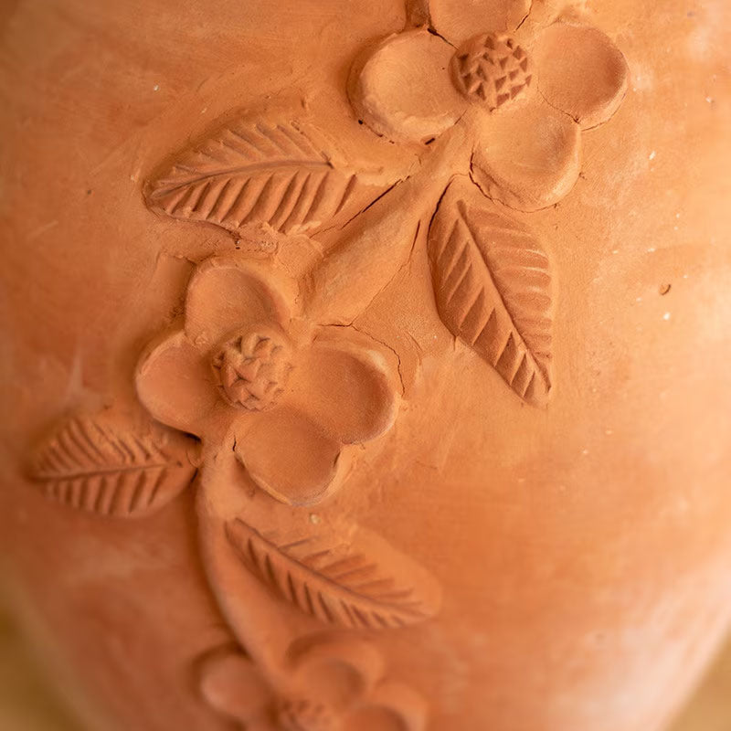 Vine Design Terracotta Urn