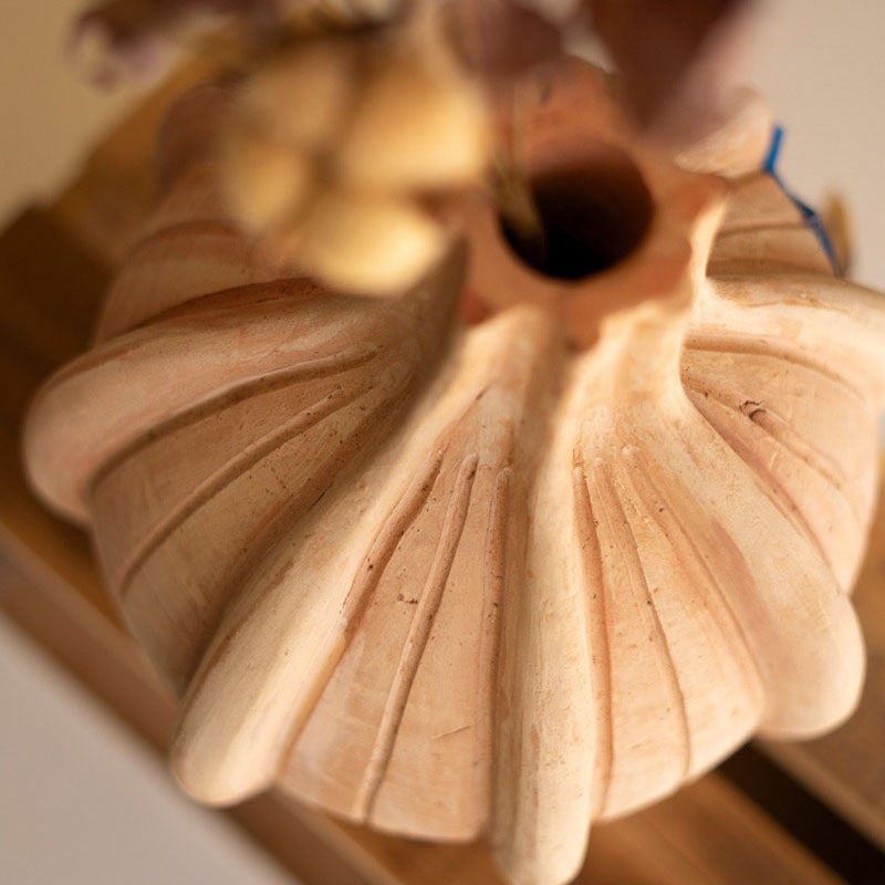 Ribbed Terracotta Vase