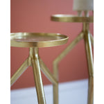 Gold Aluminum Accent Table Set of 2