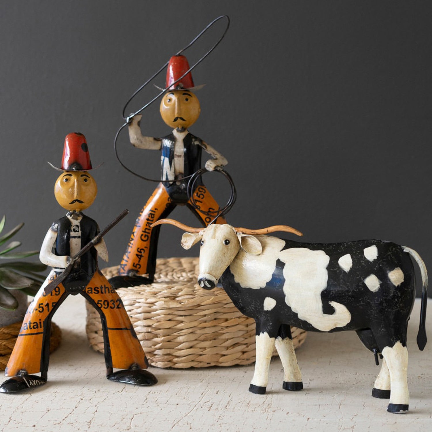 Reclaimed Metal Cowboy Set of 2