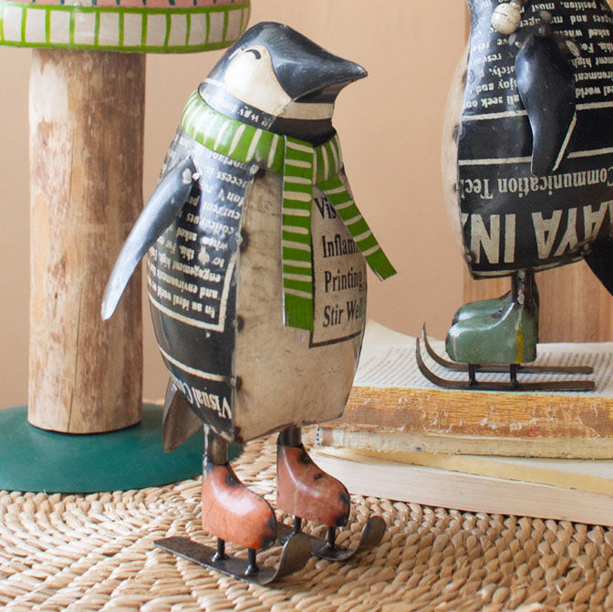 Skating Christmas Penguins Set of 2