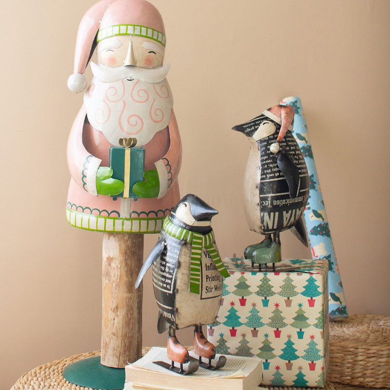 Skating Christmas Penguins Set of 2
