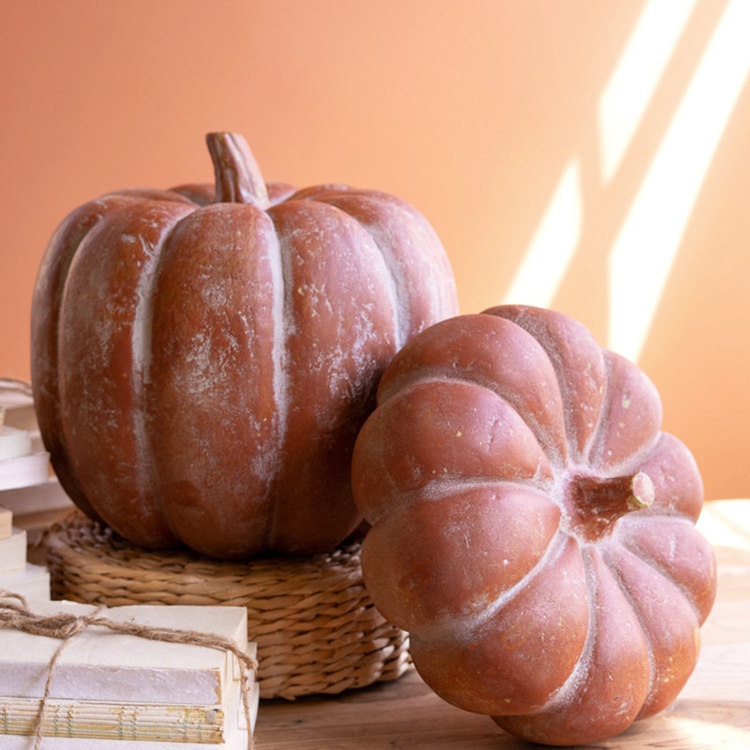 Paper Mache Pumpkin Set of 2