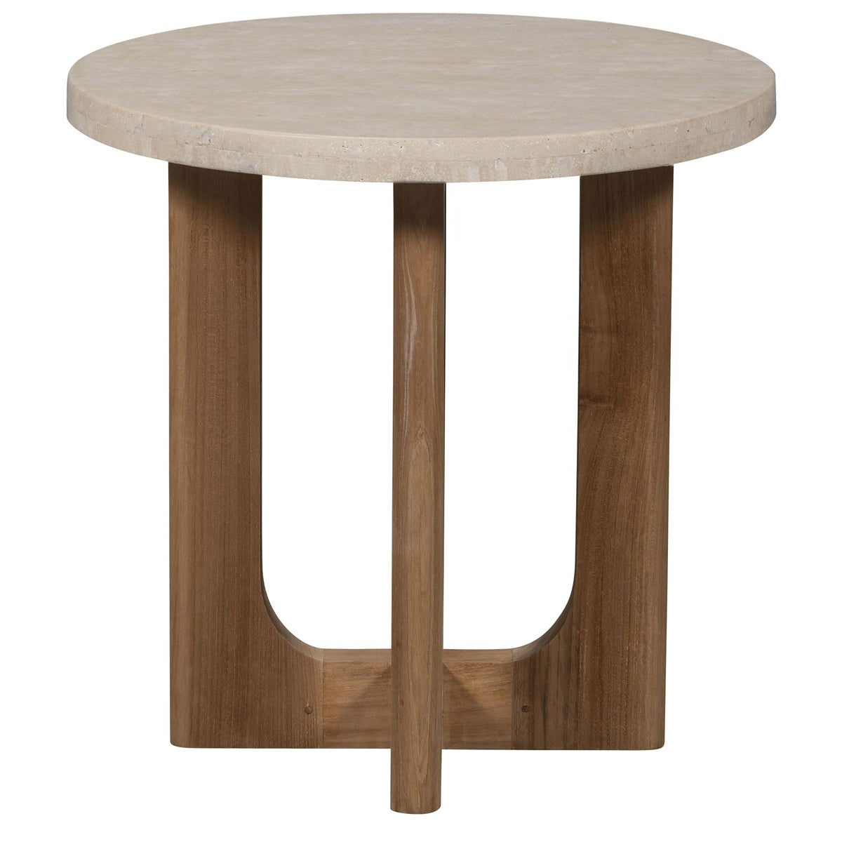 Vanguard Furniture Bliss  Outdoor End Table- Wood & Travertine