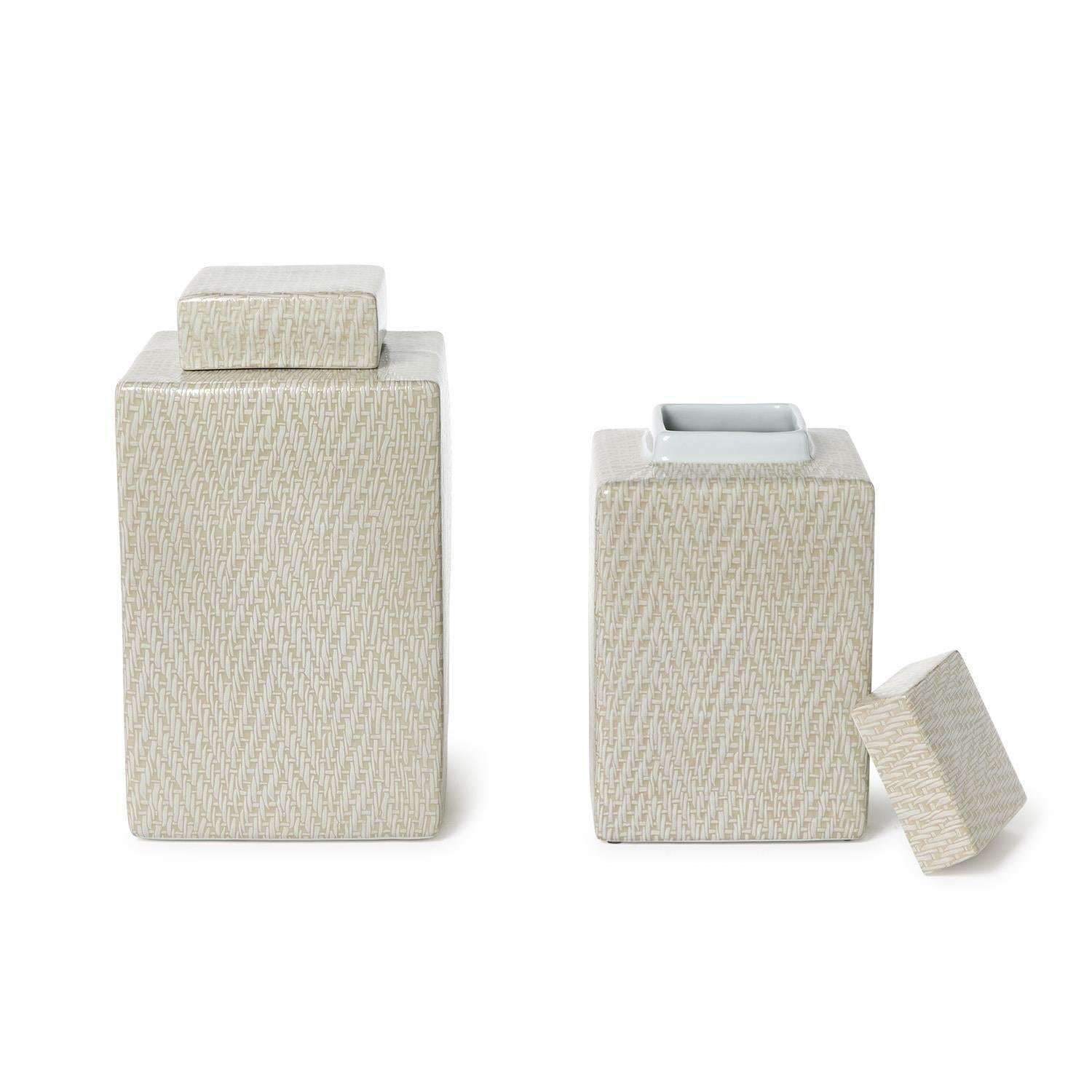 Basketweave Canister Set of 2