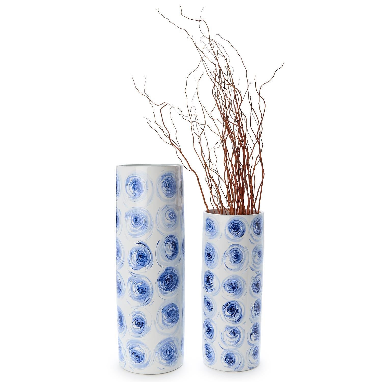 Rose Bud Cylinder Vase Set of 2