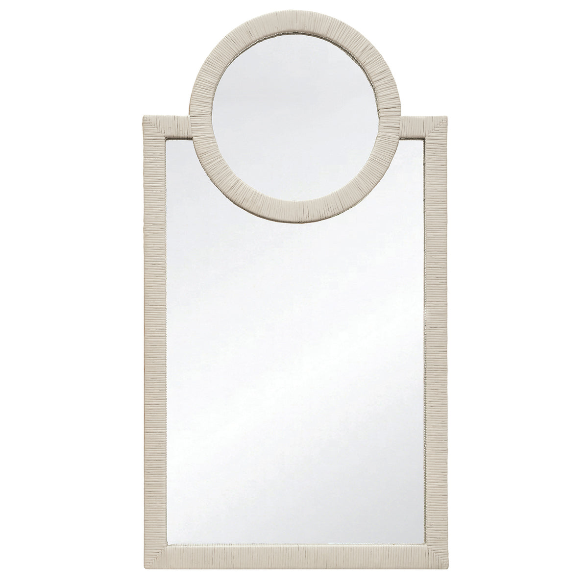 Worlds Away Orlando Antique White Wall Mirror in Painted Antique White, primary product view