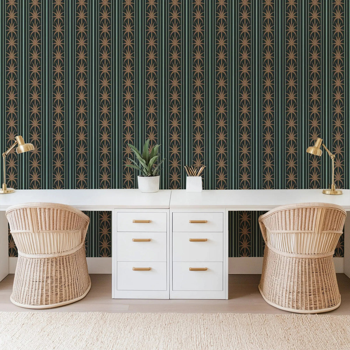 Mitchell Black Ocean Drive Stripe Wallpaper