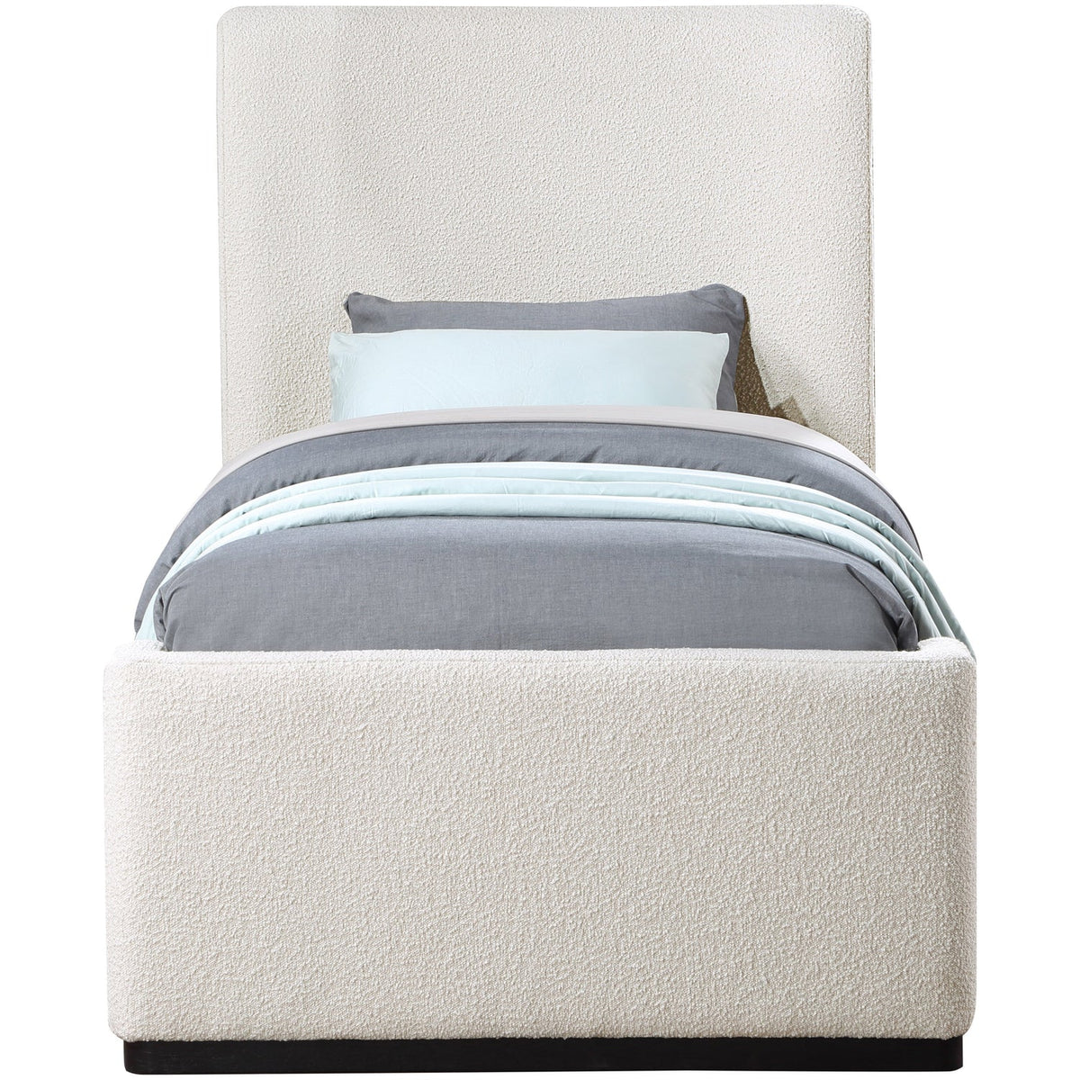 Oliver Cream Boucle Fabric Upholstered Bed