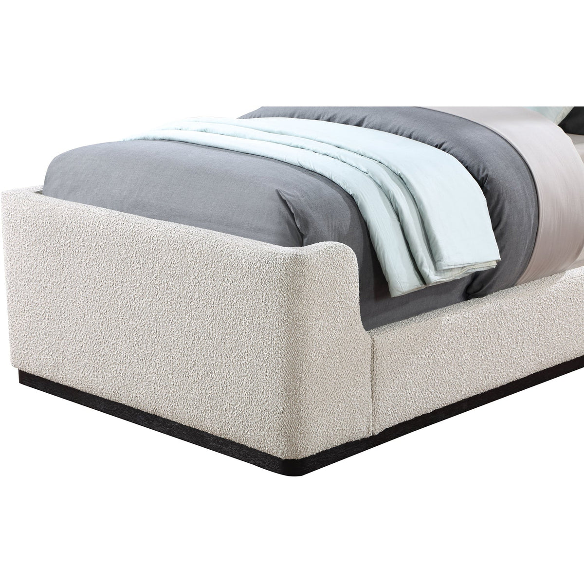 Oliver Cream Boucle Fabric Upholstered Bed