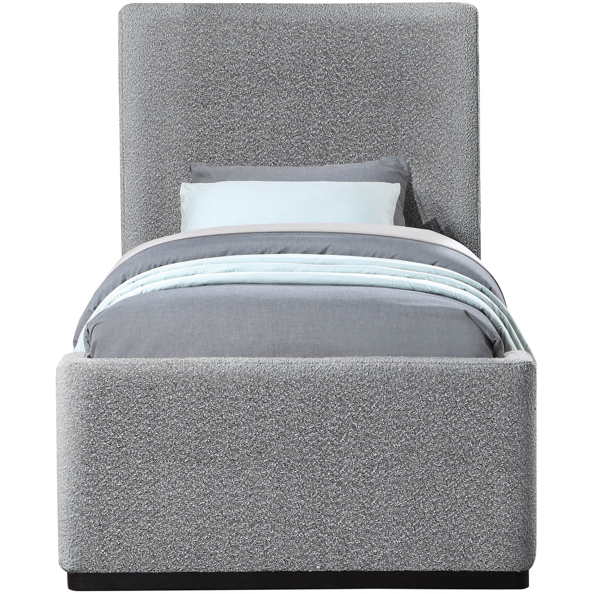 Oliver Grey Boucle Fabric Upholstered Bed
