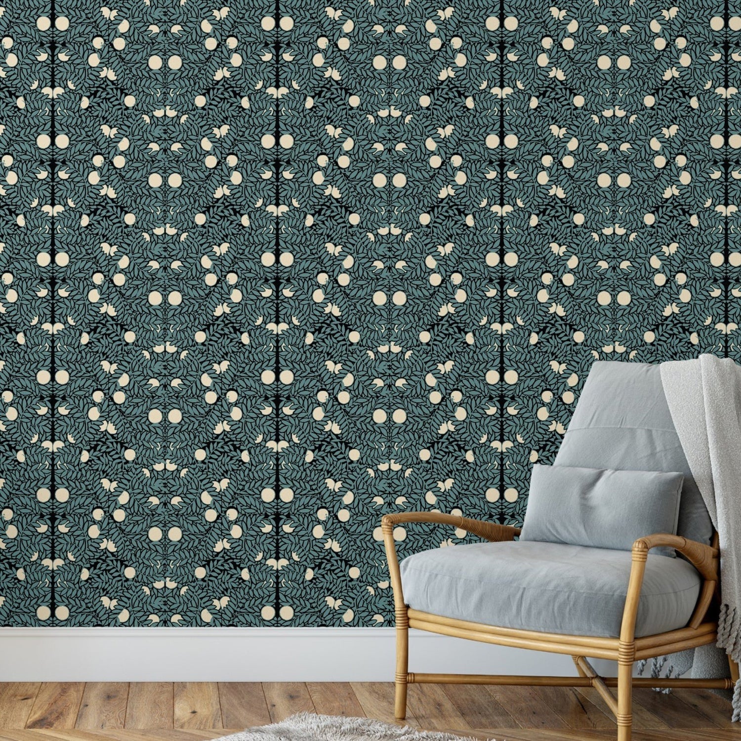 Mitchell Black Orange Bush Wallpaper Paynes Gray